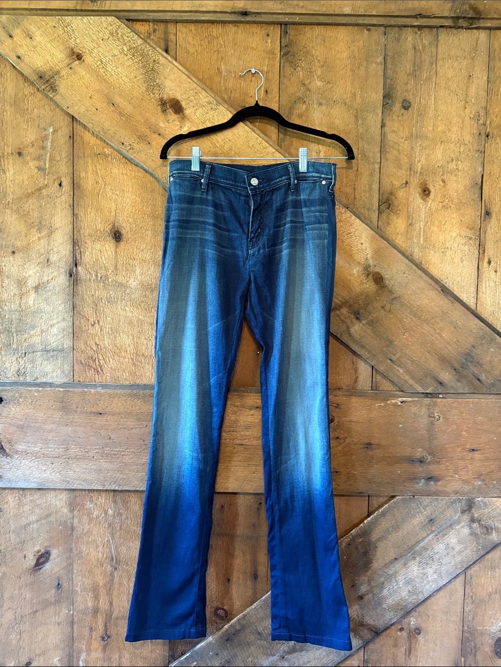 MOTHER Women's Boot Cut Jeans - Faded Blue with Lighter Whiskering